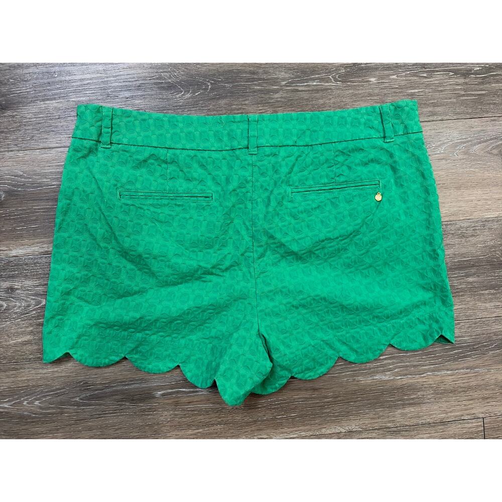 Crown & Ivy Shelby Shorts 16 Green Scallop Hem Textured Preppy - Picture 6 of 6